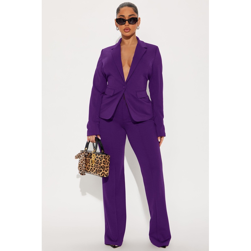 Business Per Usual Blazer Pant Set – Plum
