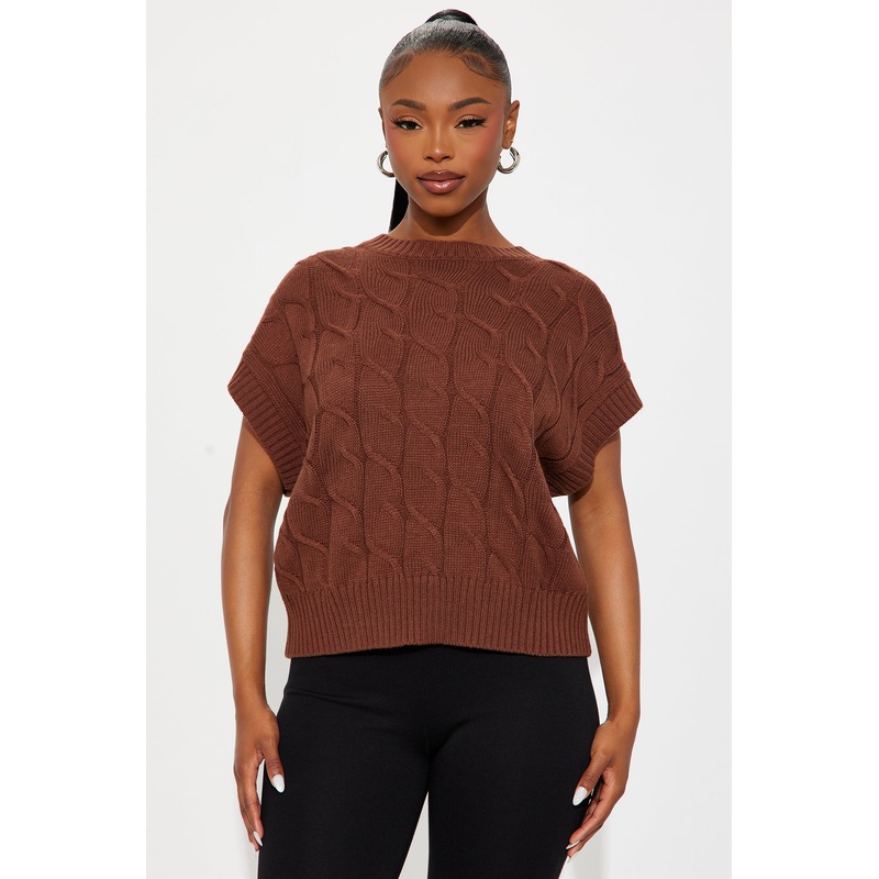 CALM VIBES SWEATER VEST – Chocolate