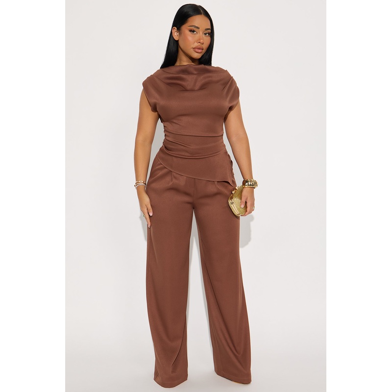 Poised To Perfection Pant Set – Chocolate