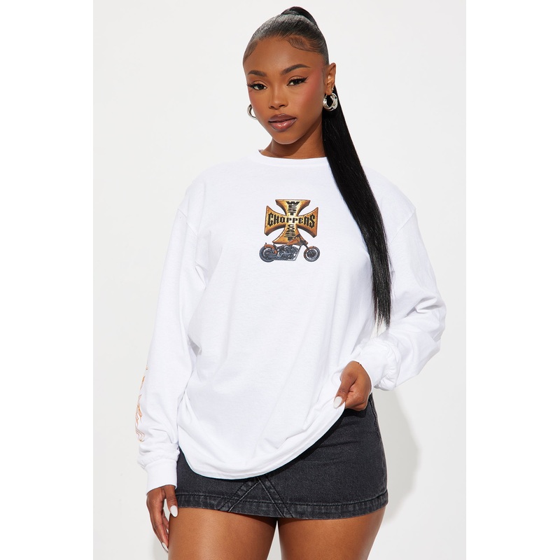 West Coast Choppers Long Sleeve Tee – White