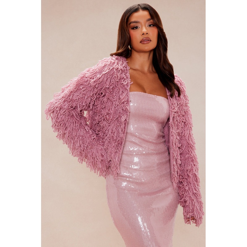 Zora Cropped Cardigan – Mauve