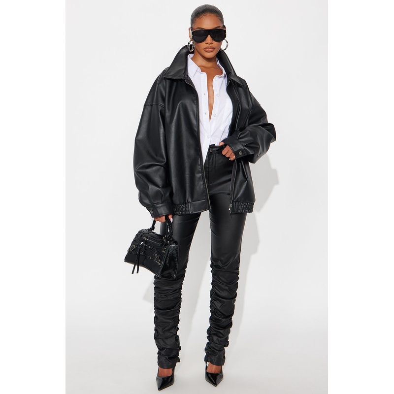 Can’t Stand You Coated Stacked Skinny Pant – Black