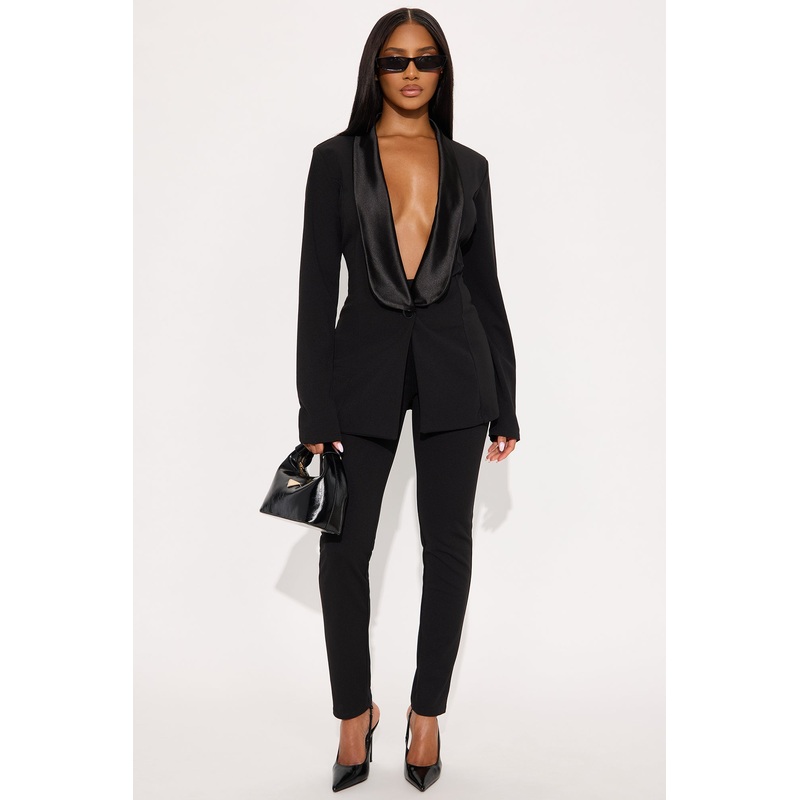 Ella Blazer Pant Set – Black