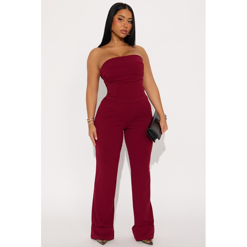 Emma Strapless Jumpsuit – Plum