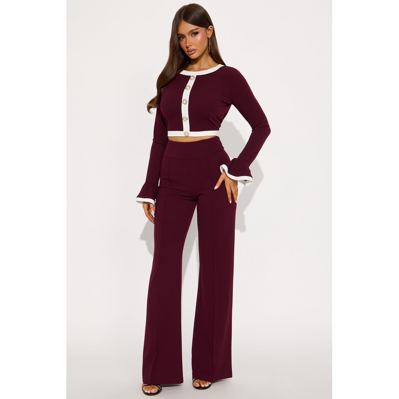 Fancy Seeing You Pant Set – Wine