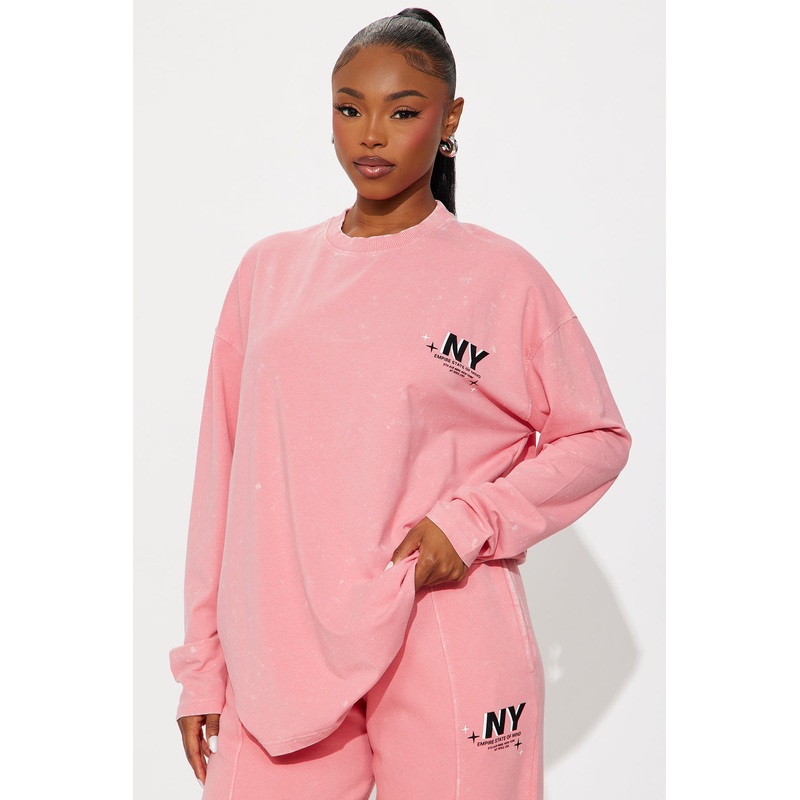 Meet In Manhattan Long Sleeve Tee – Pink