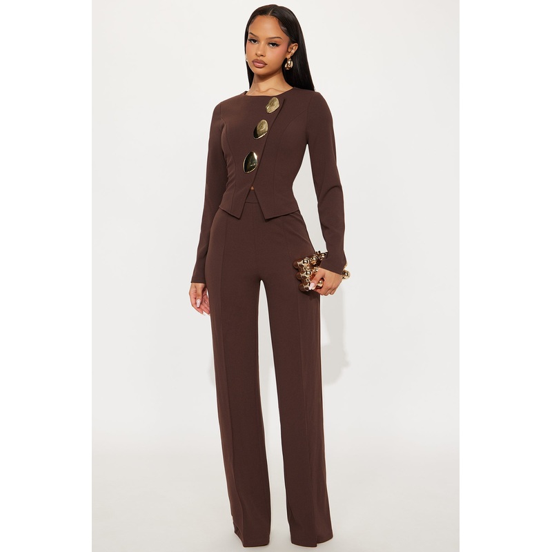 Soft Power Wide Leg Jumpsuit – Chocolate