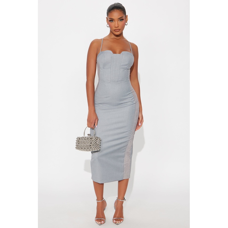 Unforgettable Night Midi Dress – Grey