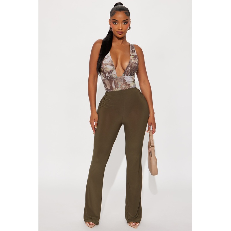 Waiting On You Flare Pant 32 – Olive