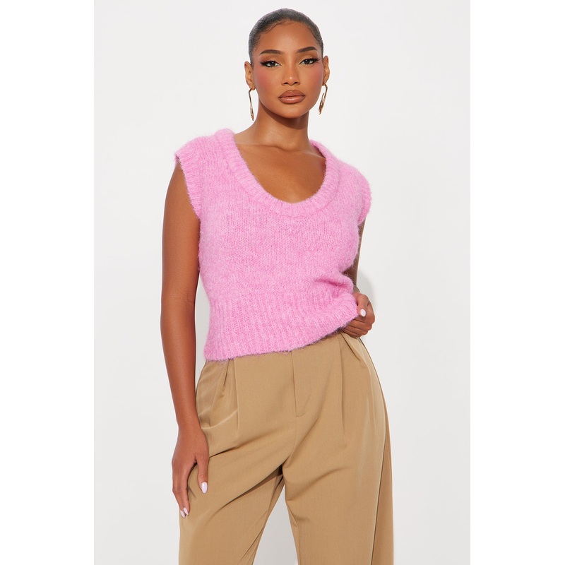 Well Behaved Fuzzy Sweater – Pink