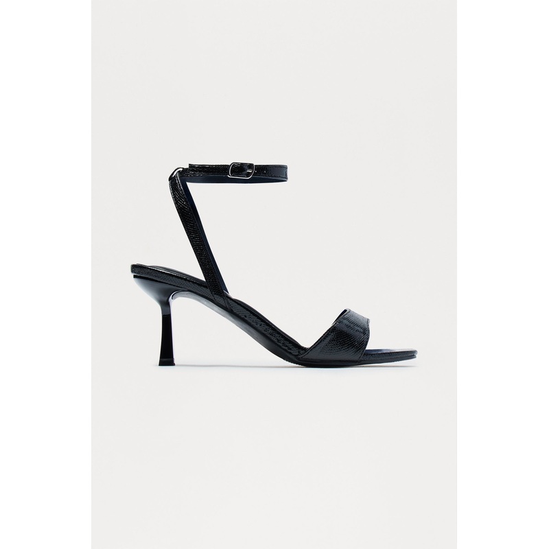 Aslina Ankle Strap Heels – Black