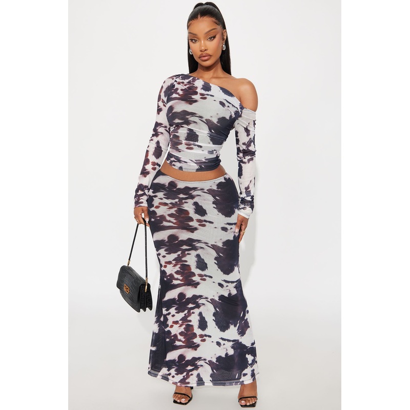 Better Than Before Mesh Skirt Set – Black/combo