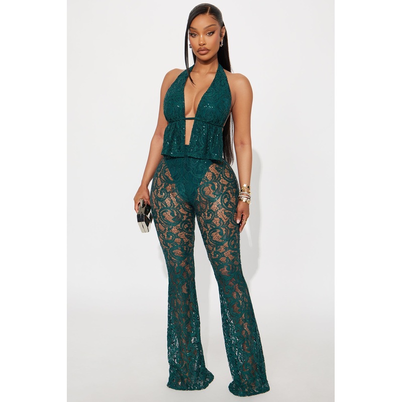 Envy Me Halter Lace Pant Set – Hunter