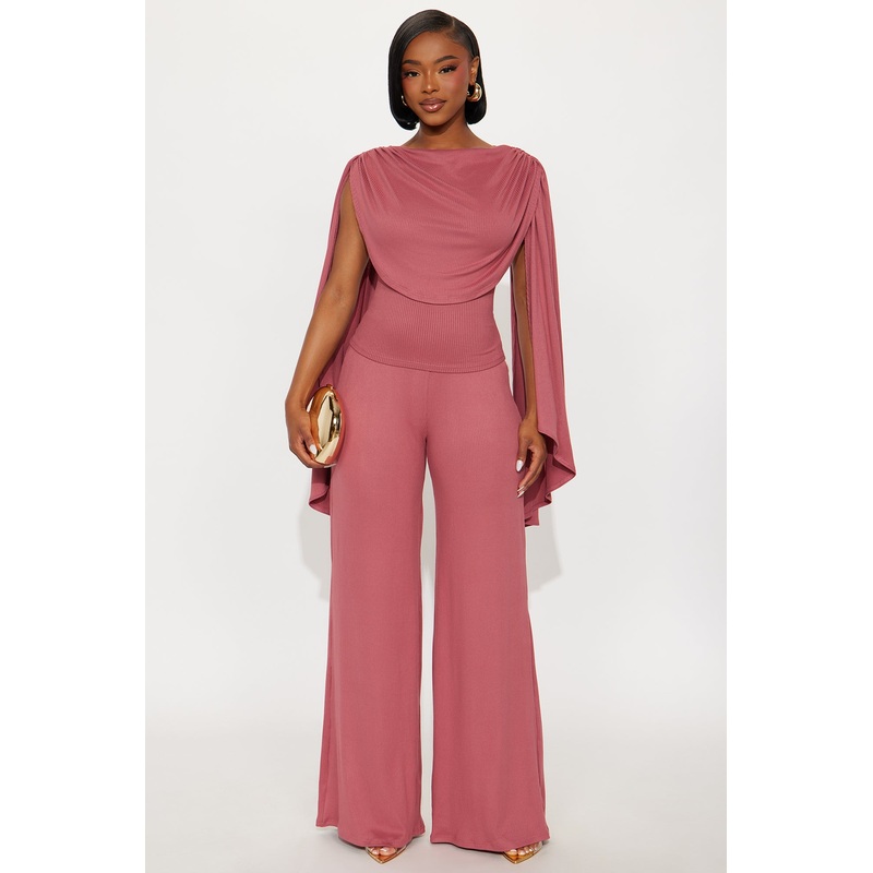 Everly Draped Pant Set – Marsala