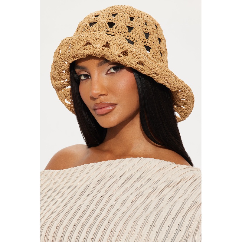 Farmers Market Cutie Straw Bucket Hat – Tan
