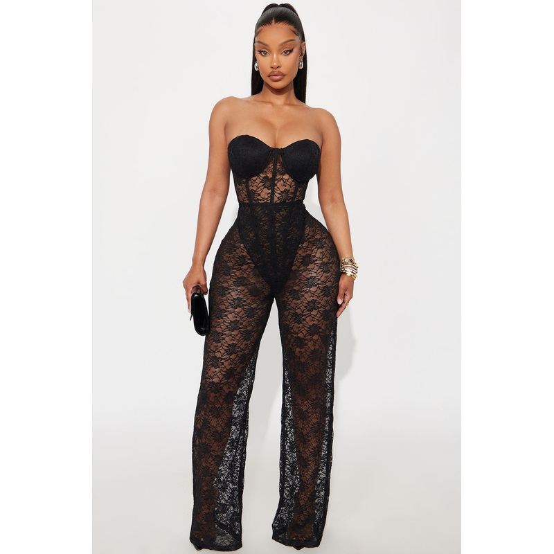 Laced In Lust Corset Pant Set – Black