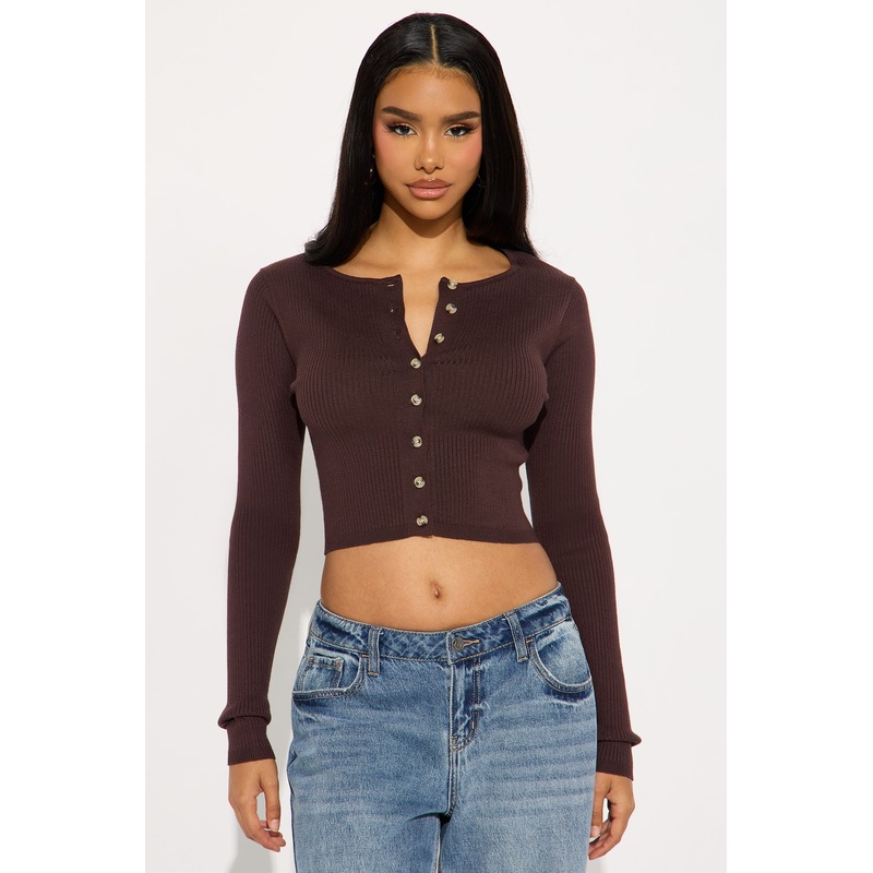 Make Things Right Cardigan – Dark Brown