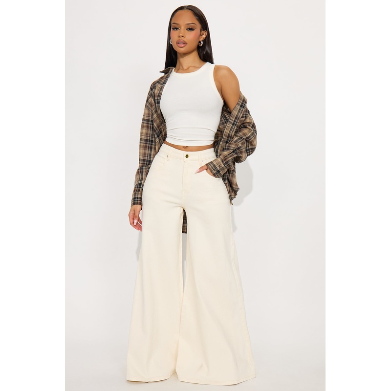 Mirador Wide Leg Jeans – Cream