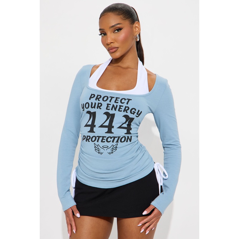 Protect Your Energy Double Layer Top – Blue