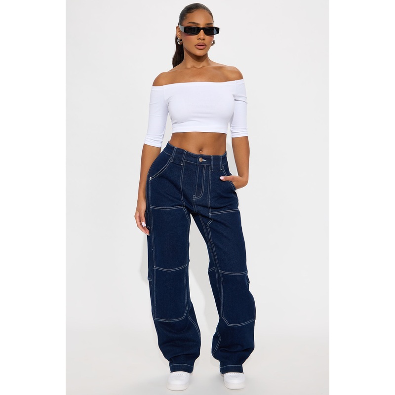 Rise And Grind Straight Leg Jeans – Dark Wash