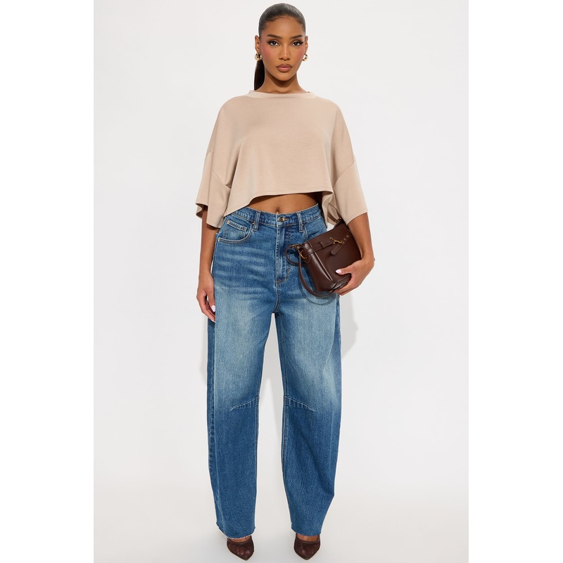 Seize The Day Barrel Leg Jeans – Medium Wash