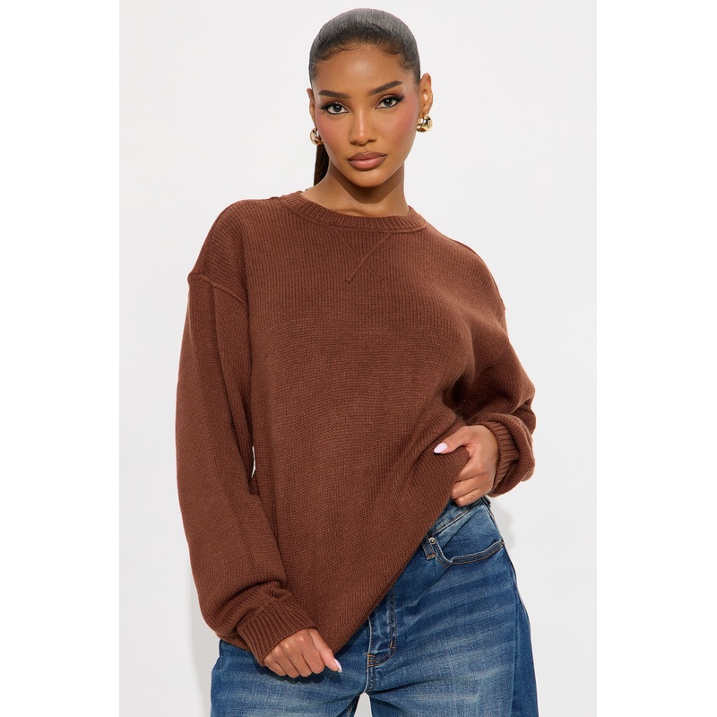 The Cozy Days Pullover Sweater – Chestnut