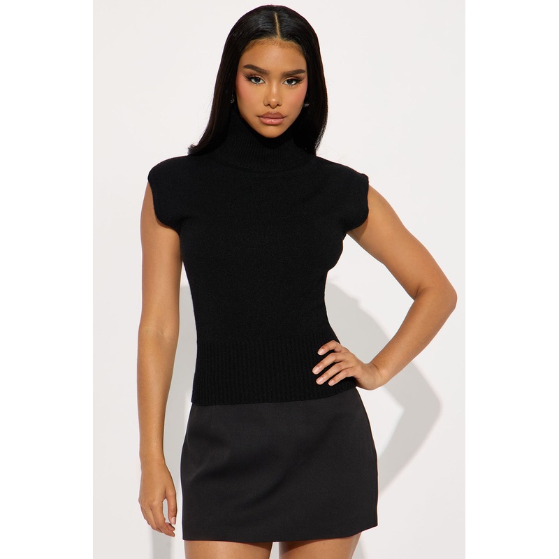 After Work Mock Neck Sweater – Black