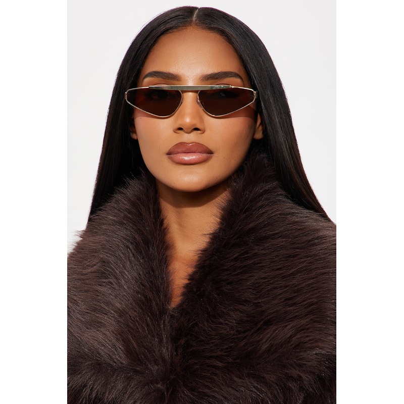 Anna Eyes Aviator Sunglasses – Gold/Brown