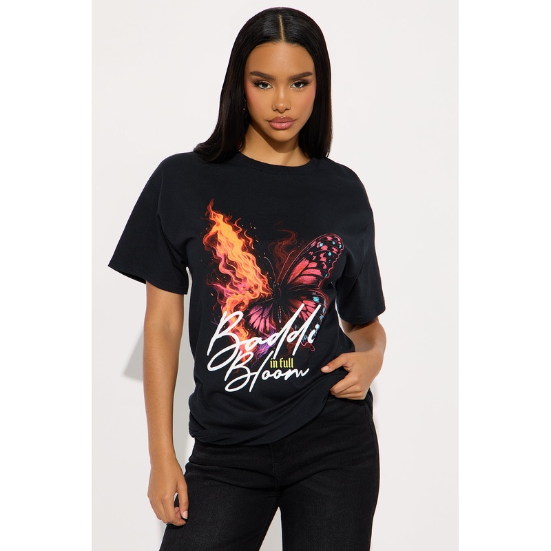 Baddie In Bloom Butterfly Tee – Black