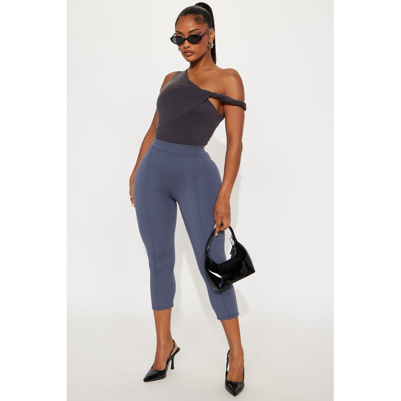 Daniella Pintuck Ponte Capri Legging – Charcoal