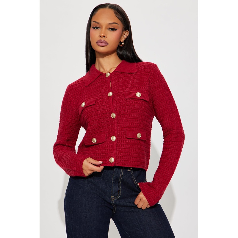 Fill Me In Cardigan – Red