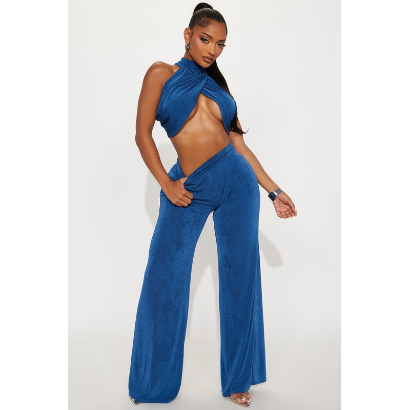 Must Be Nice Wide Leg Pant Set – Blue