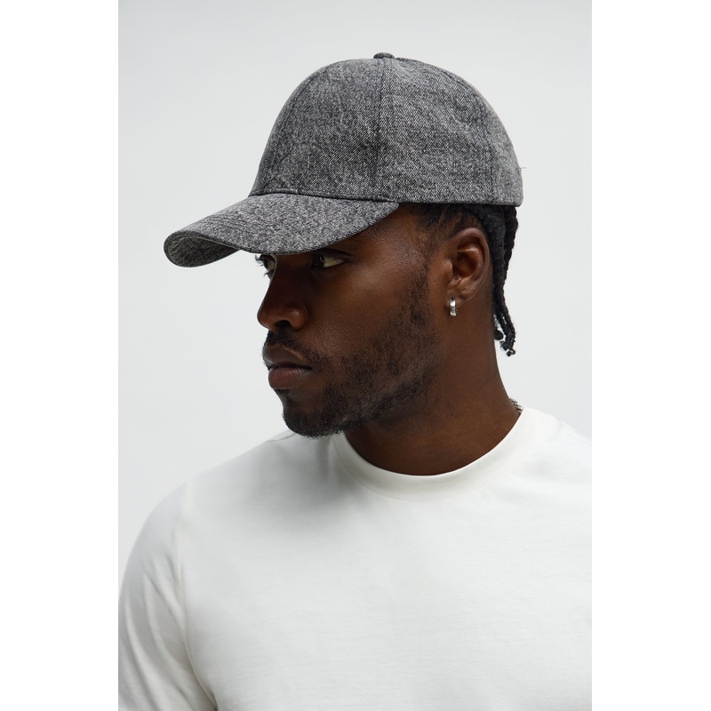 Washed Denim Baseball Hat – Dark Grey