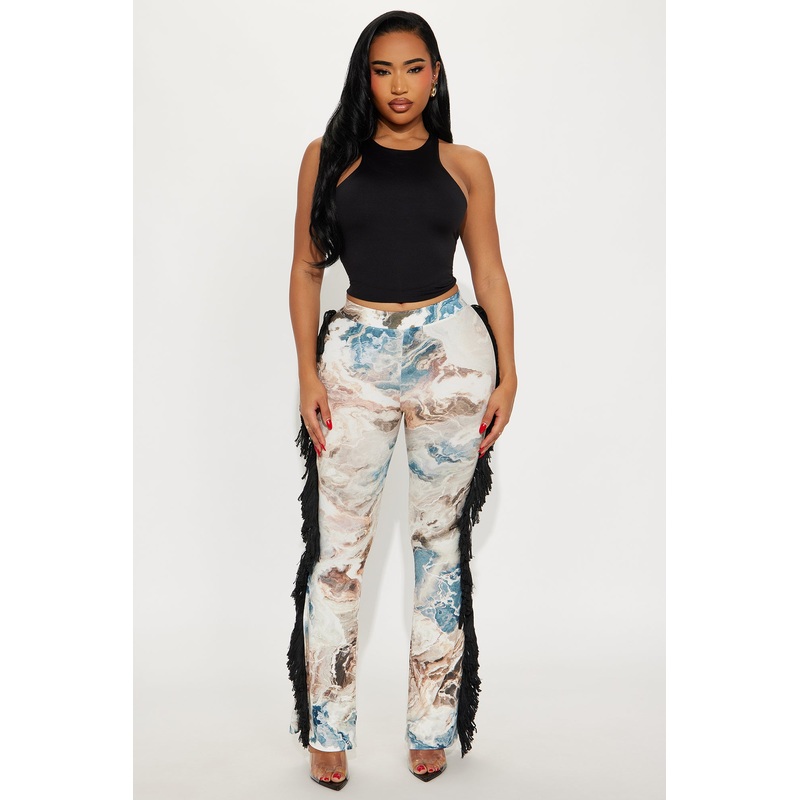 All At Once Fringe Flare Pant – Blue/combo