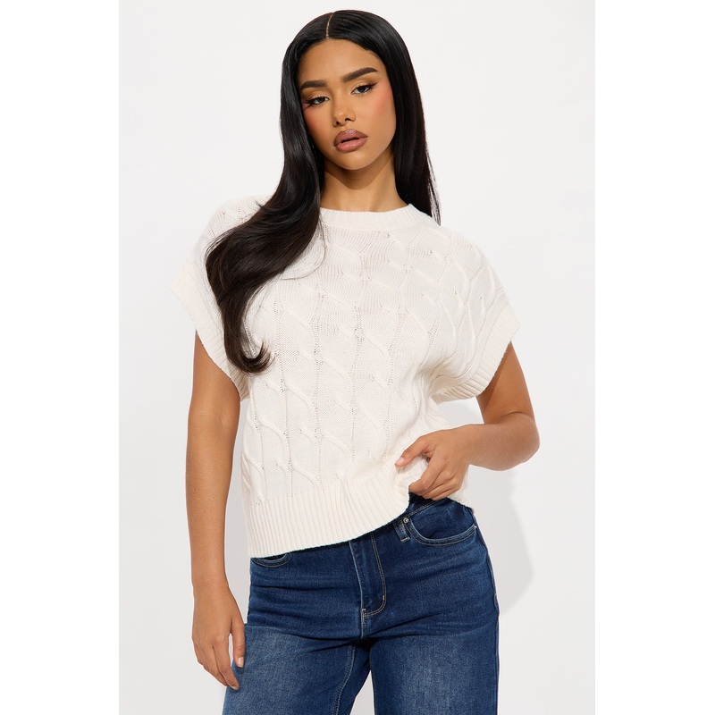 CALM VIBES SWEATER VEST – Cream