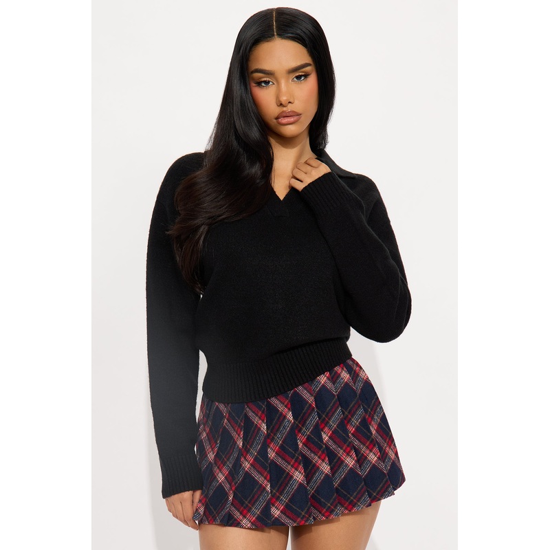 Carina Polo Sweater – Black