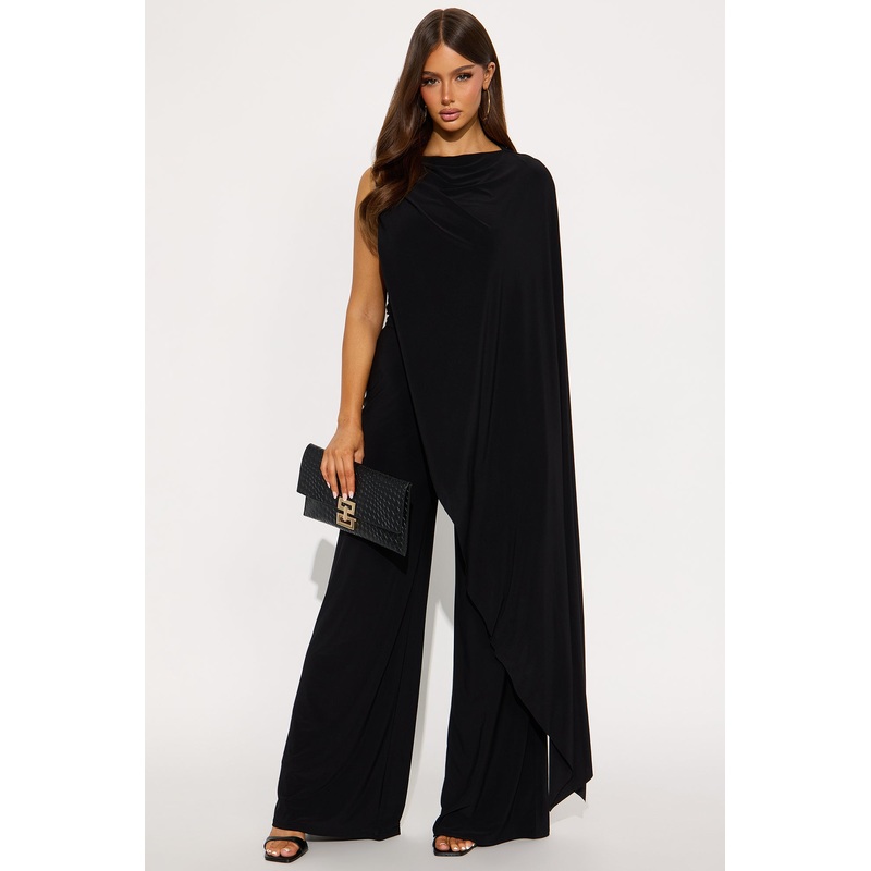 Felicity Draped Pant Set – Black