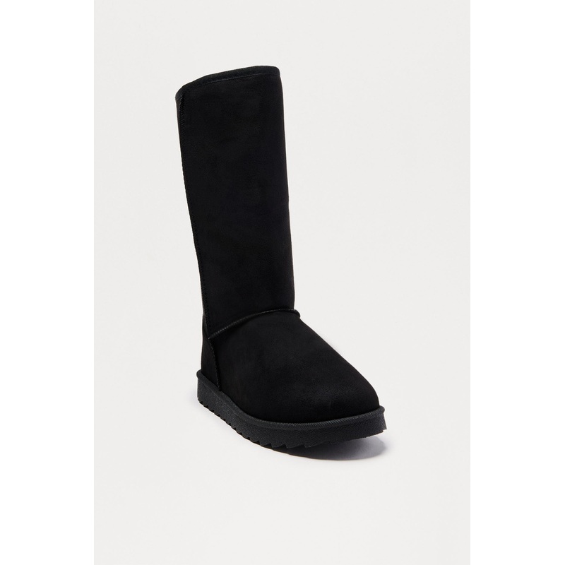 Frossie Faux Suede Boots – Black