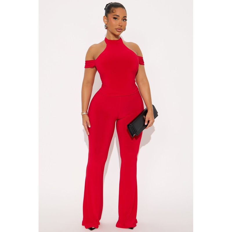 Hannah Halter Pant Set – Red