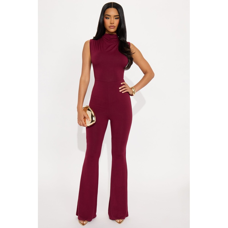 No Vacancy Jumpsuit  – Burgundy