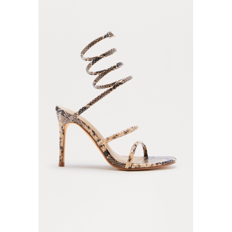 Paton Wrap Up Heels – Tan/Multi