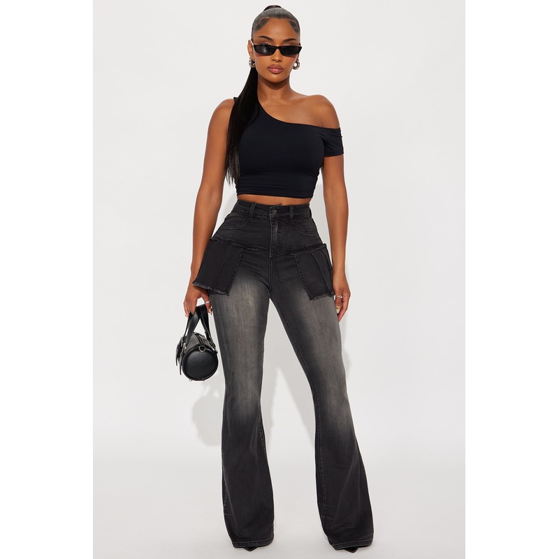 Real Thing Skirted Jeans – Black Wash