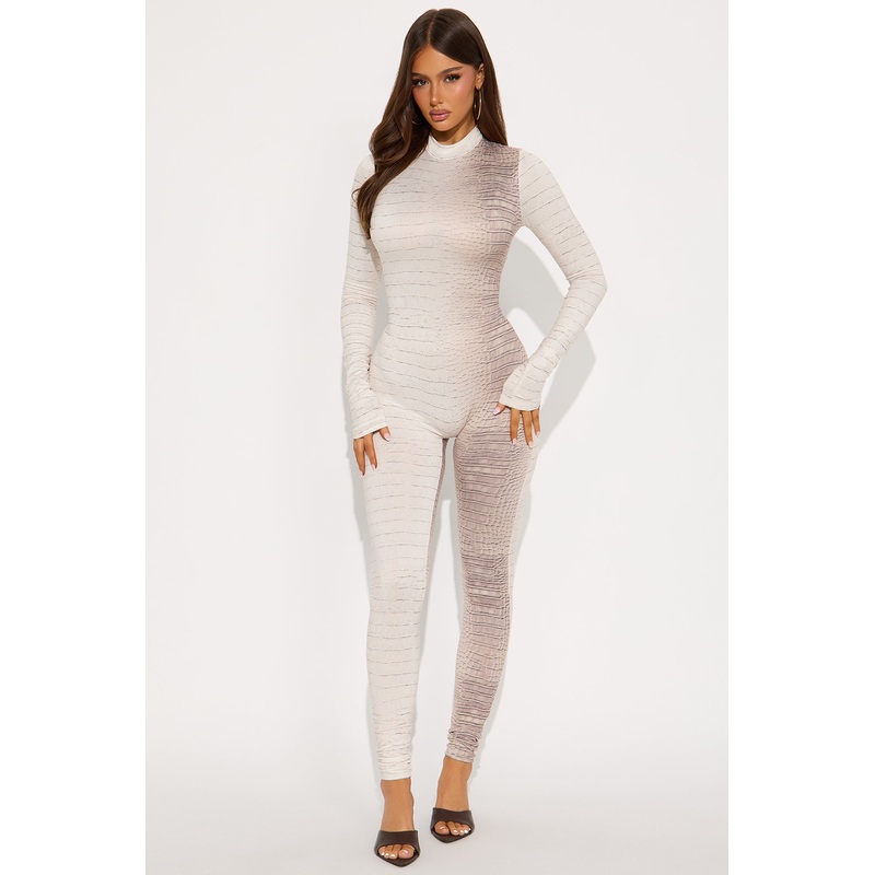 Serpent’s Kiss Jumpsuit – Taupe