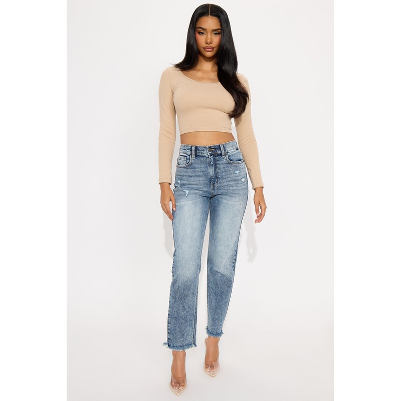 Small Town High Rise Mom Jean – Dark Wash