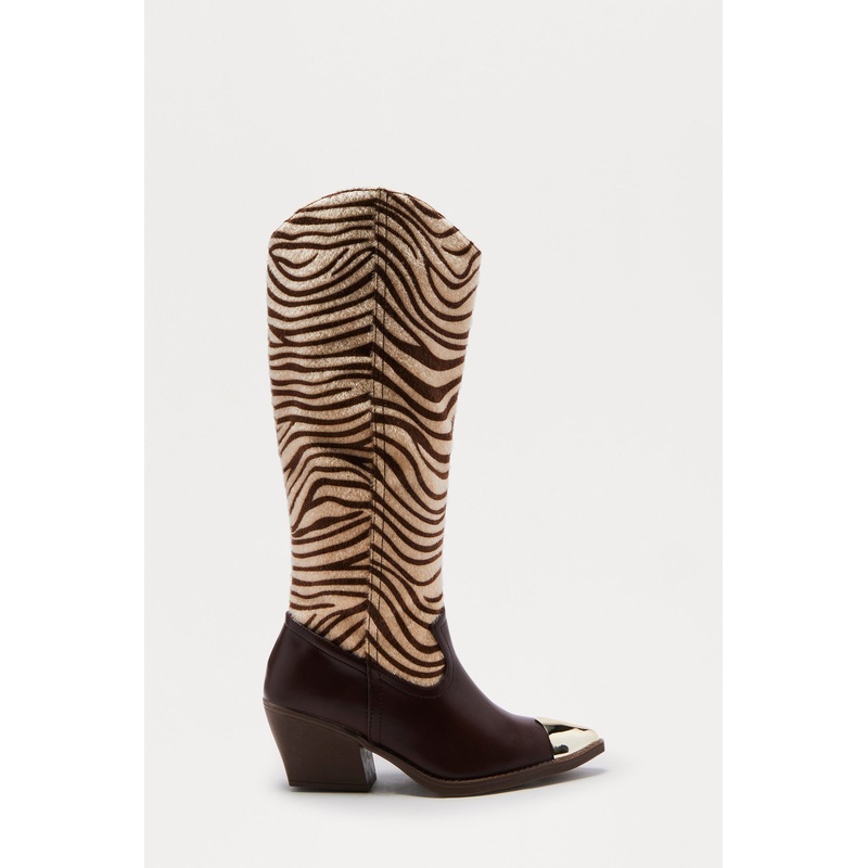 Stallion Animal Print Boots – Brown/combo