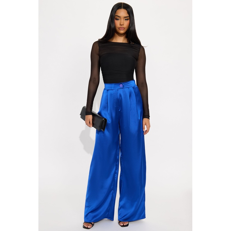 Tone It Down Satin Trouser – Royal