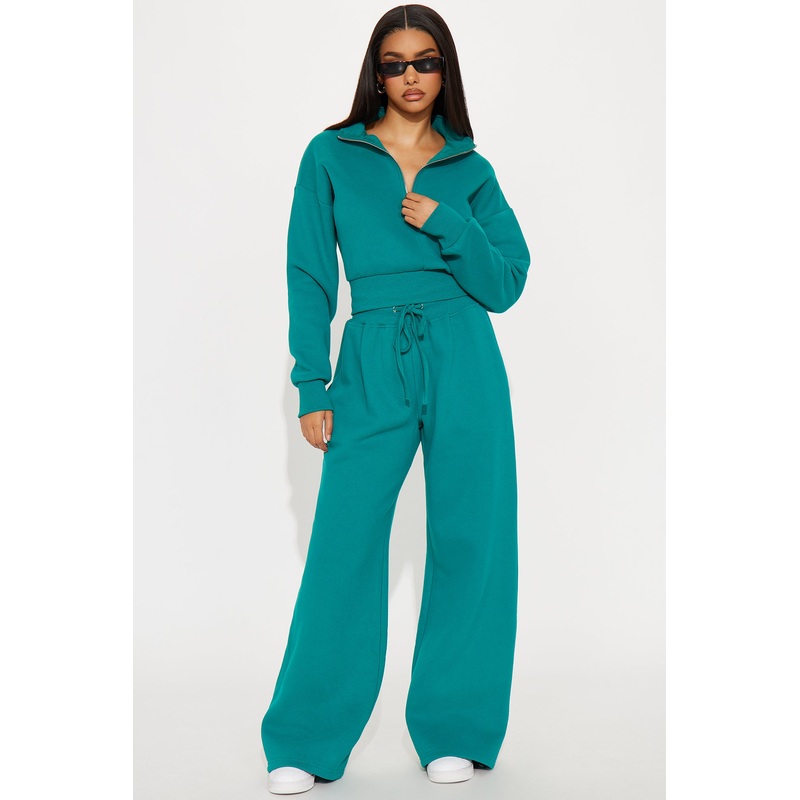 Chill In Style Quarter Zip Pant Set – Teal