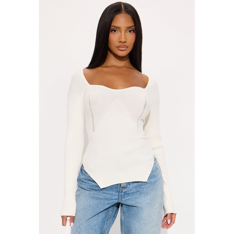 Eyes Around Sweater – White