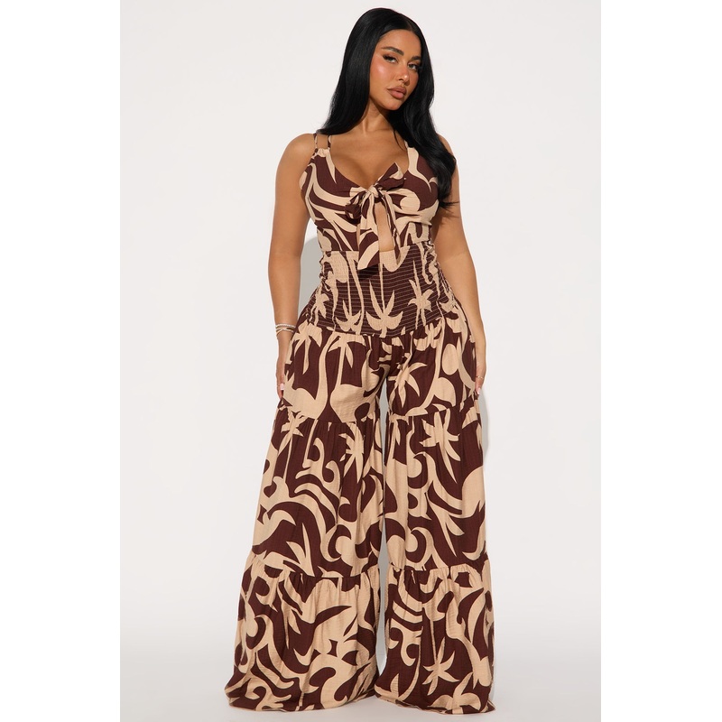 Kamiyah Vacation Printed Jumpsuit – Chocolate/Combo