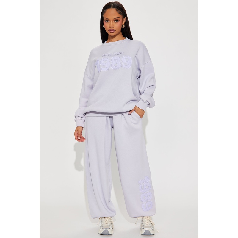 Old School NY Fleece Pant Set – Lavender